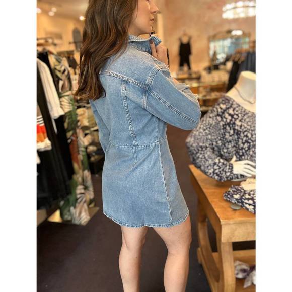 NEW BAYEAS denim mini dress in blue - Picture 6 of 7